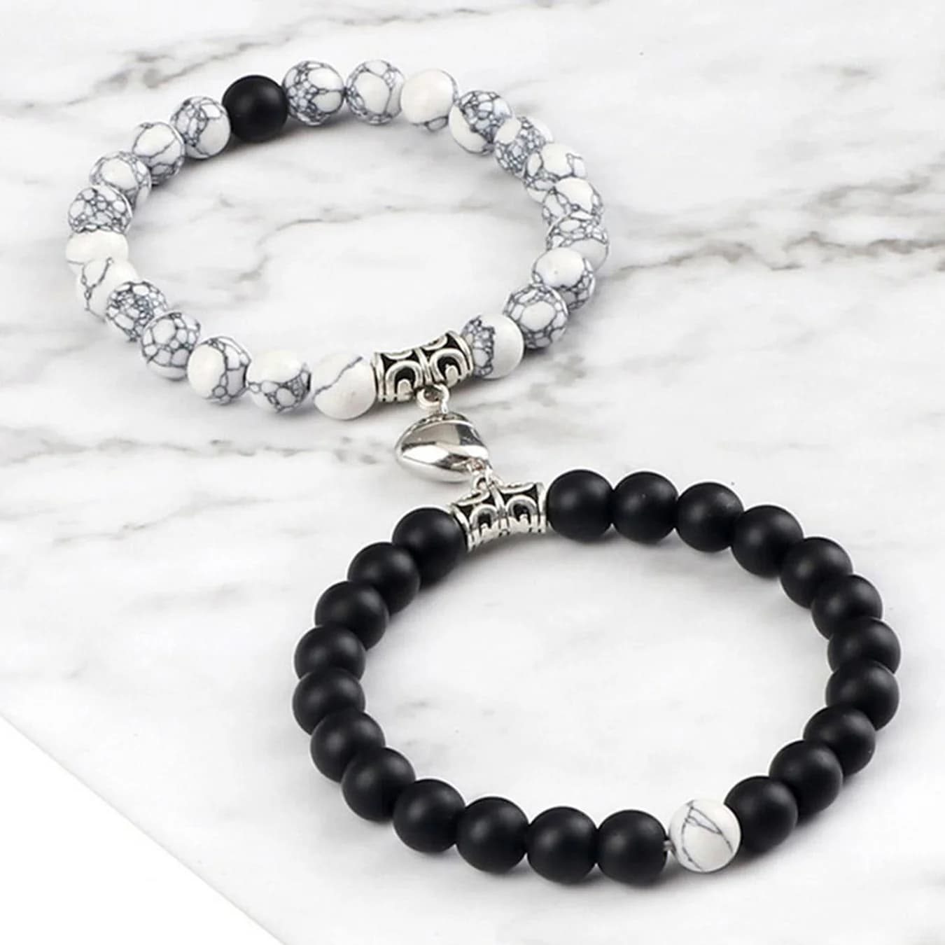 Women's Silver and Black -Tone Chain Bracelet Set for Gifting