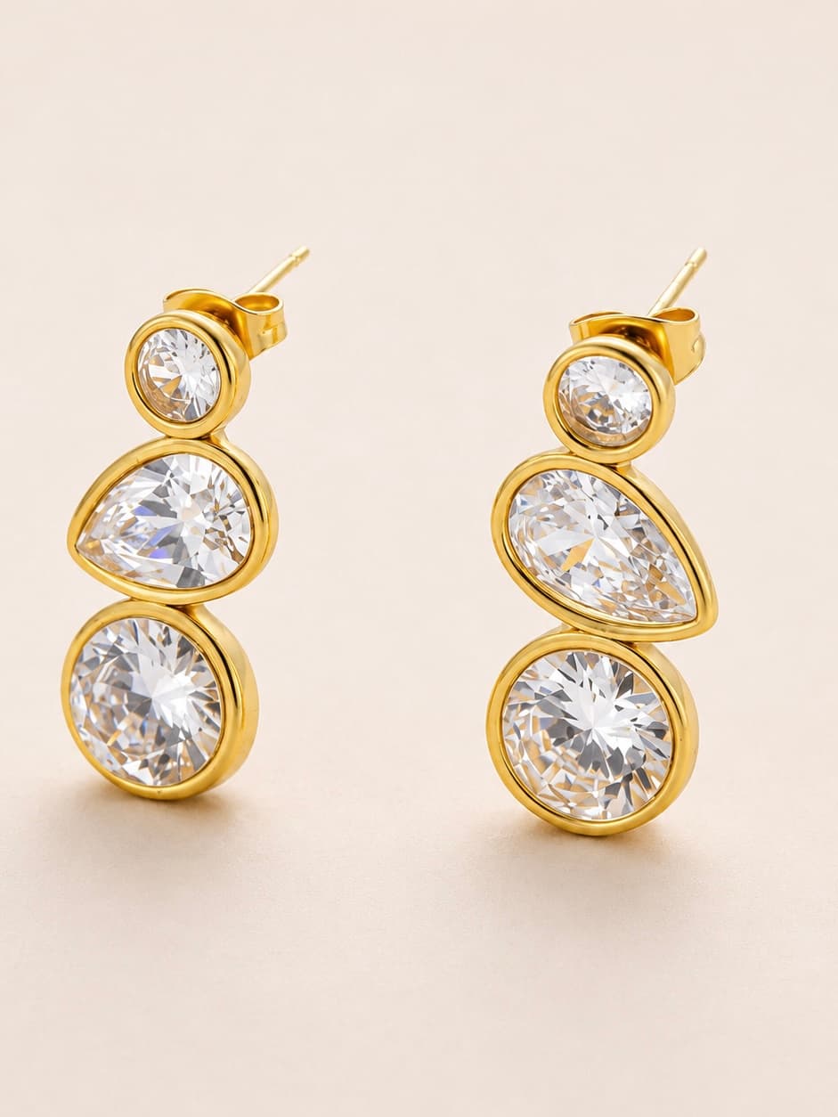 Women's Lucid Celeste Drop Earrings In Gold Tone