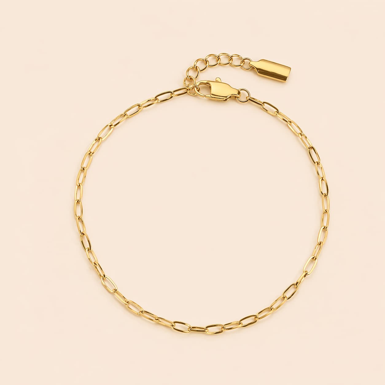 Men's Anchor Gold Minimal Link Chain Bracelet in Gold Tone