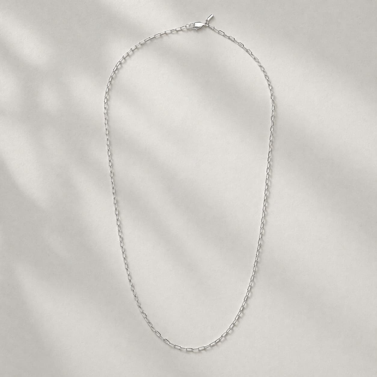 Men's Anchor Silver Minimal Link Chain Necklace in Silver Tone
