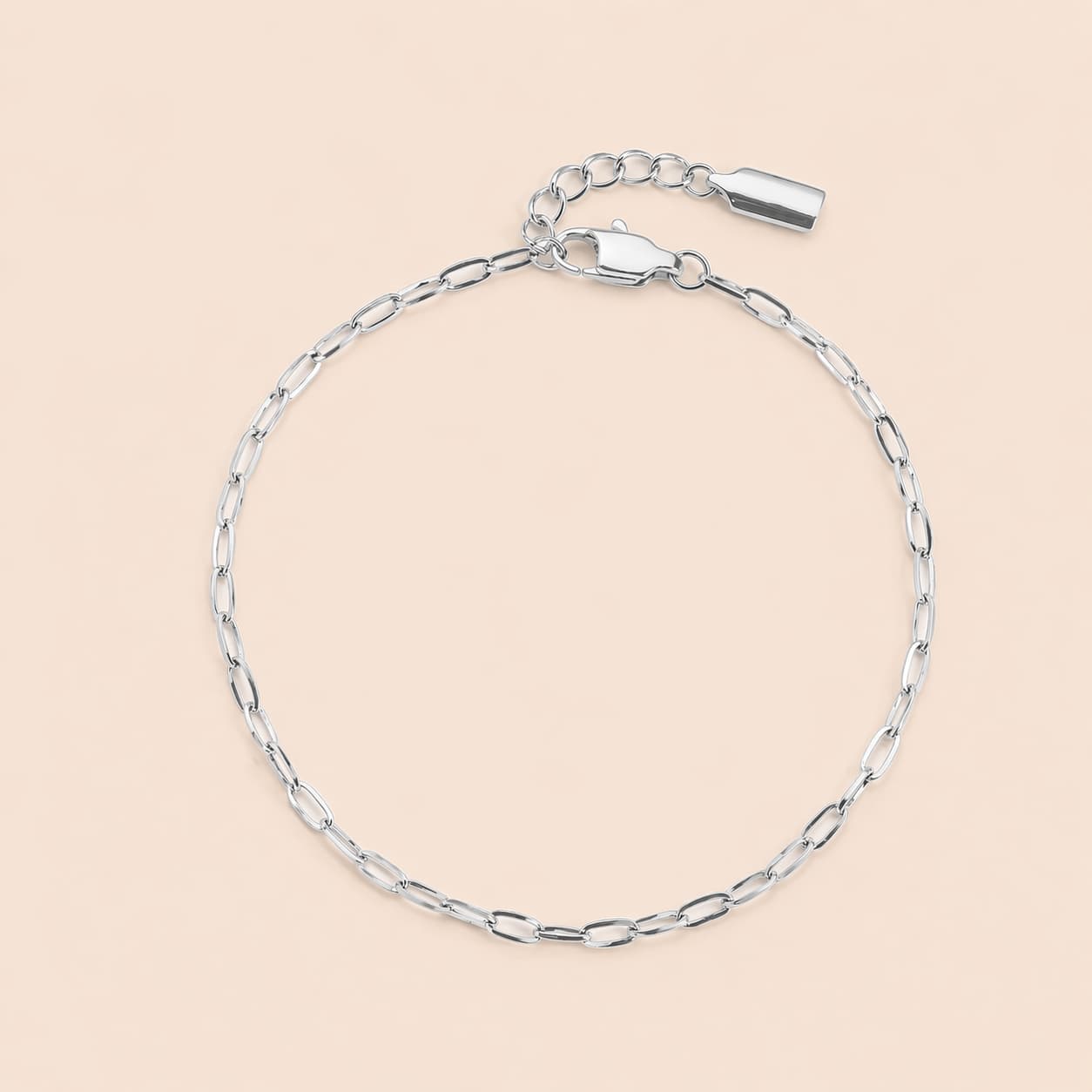 Men's Anchor Silver Minimal Link Chain Bracelet in Silver Tone
