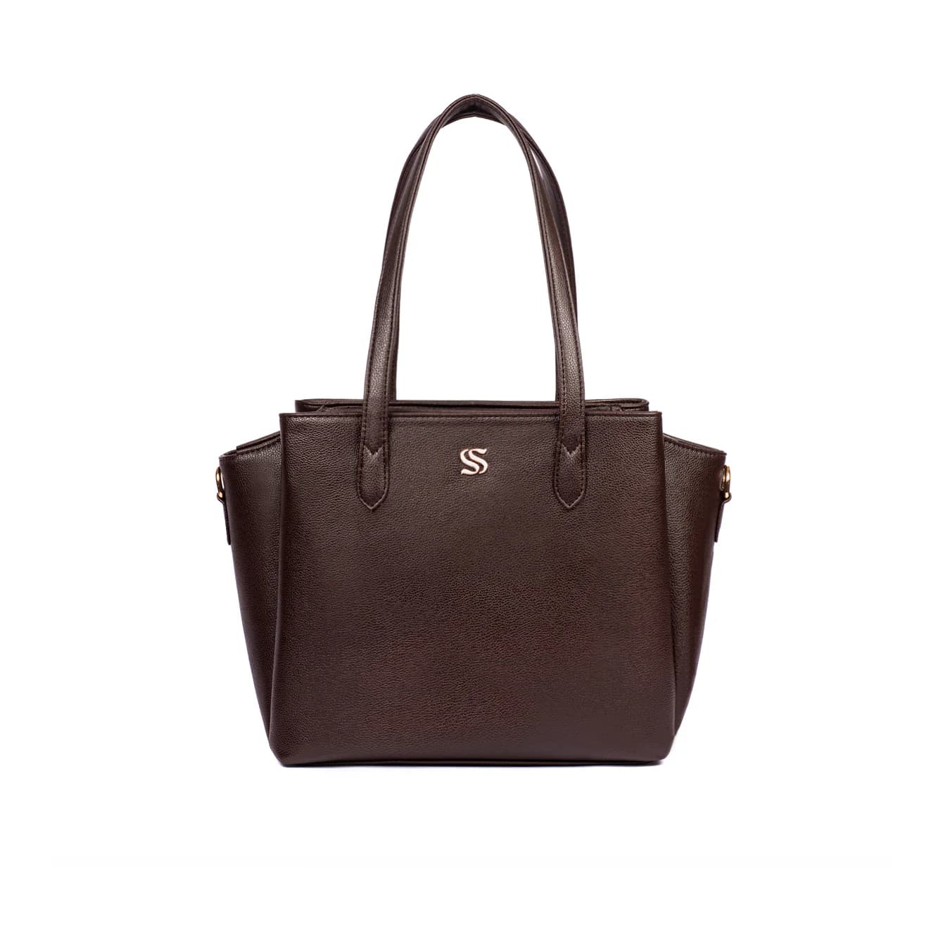 Women's Brown Textured Non-Padded Vegan Leather Finish Tote Bag