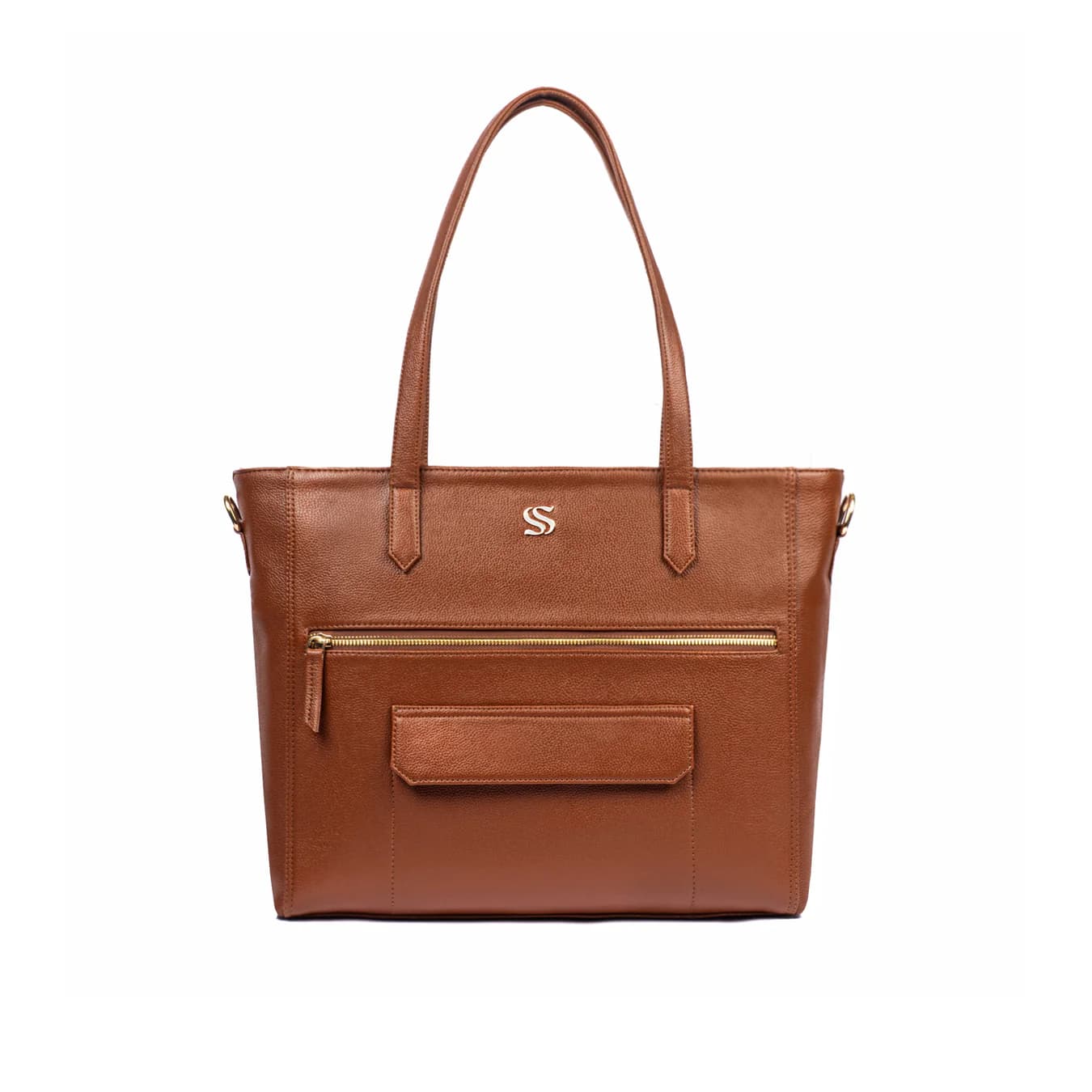 Women's Brown Textured Non-Padded Vegan Leather Finish Tote Bag
