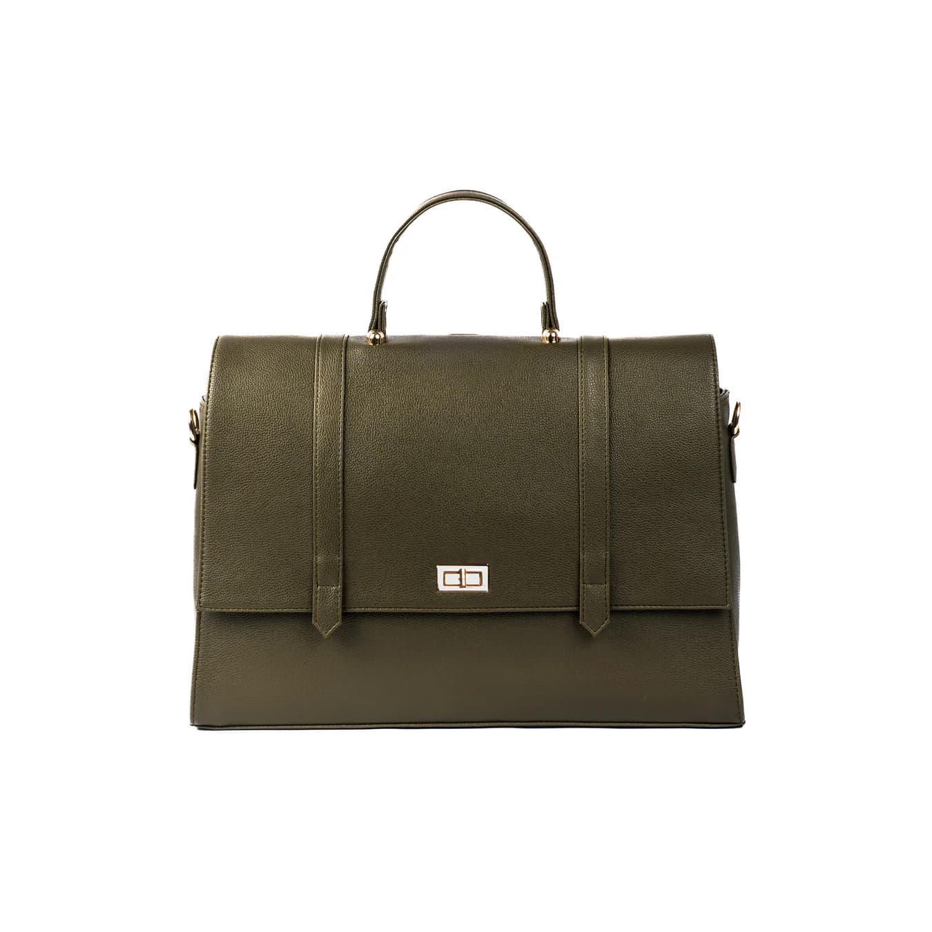 Women's Green Textured Non-Padded Vegan Leather Finish Convertible Backpack