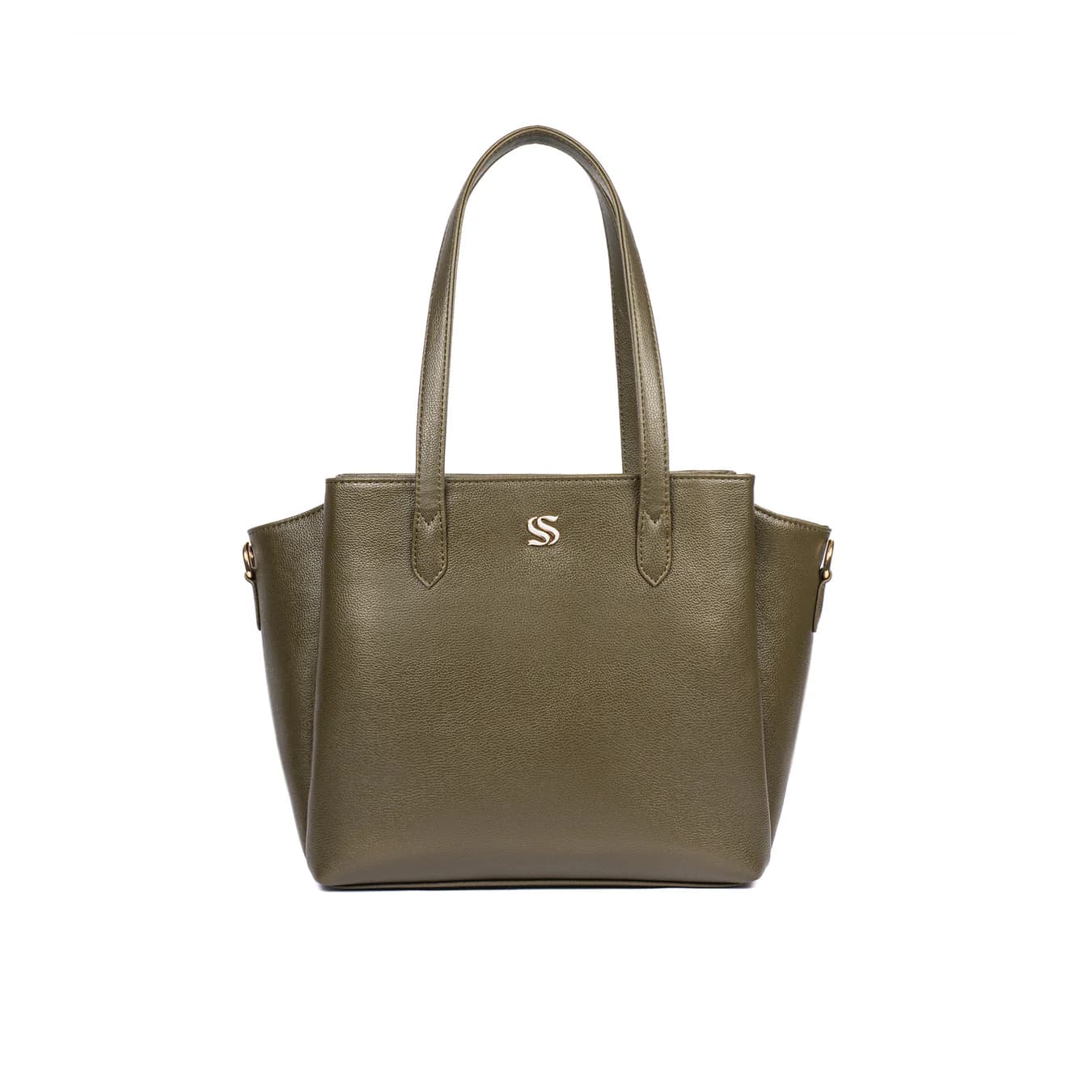 Women's Green Textured Non-Padded Vegan Leather Finish Tote Bag
