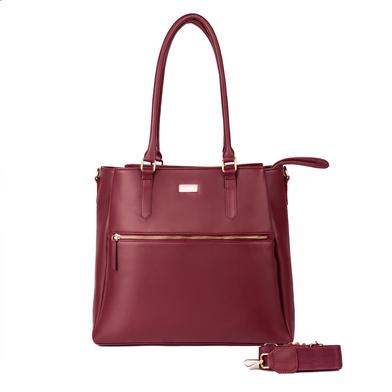 Women's Red Solid Non-Padded Matte Tote Bag