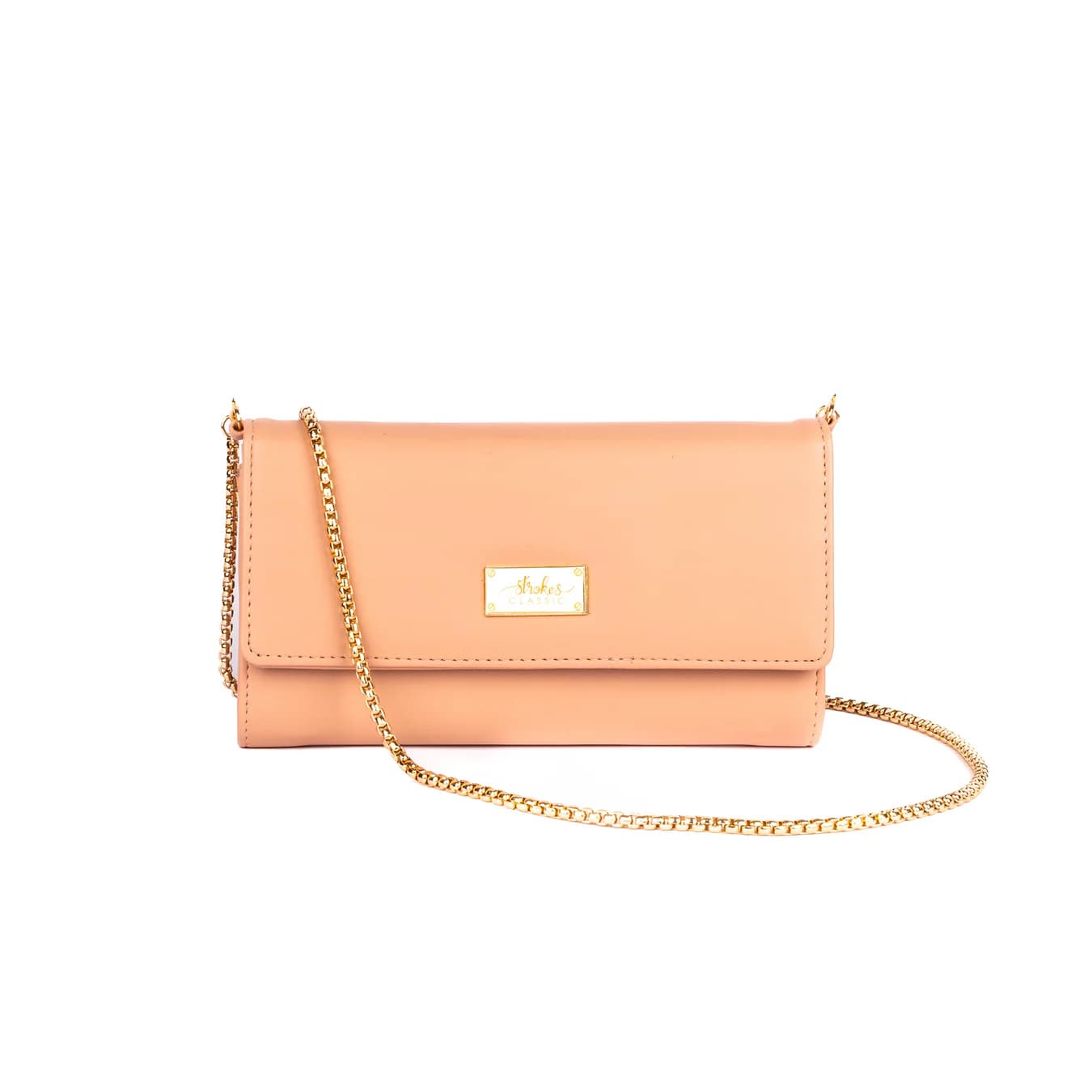 Women's Orange Solid No Vegan Leather Finish Clutch Wallet