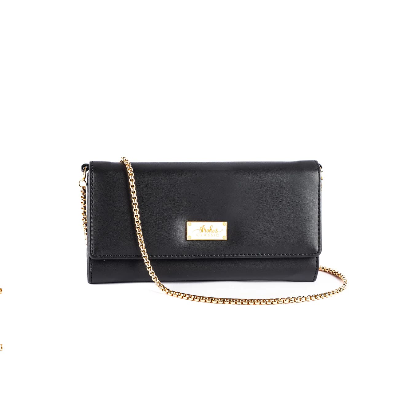 Women's Black Solid No Vegan Leather Finish Clutch Wallet