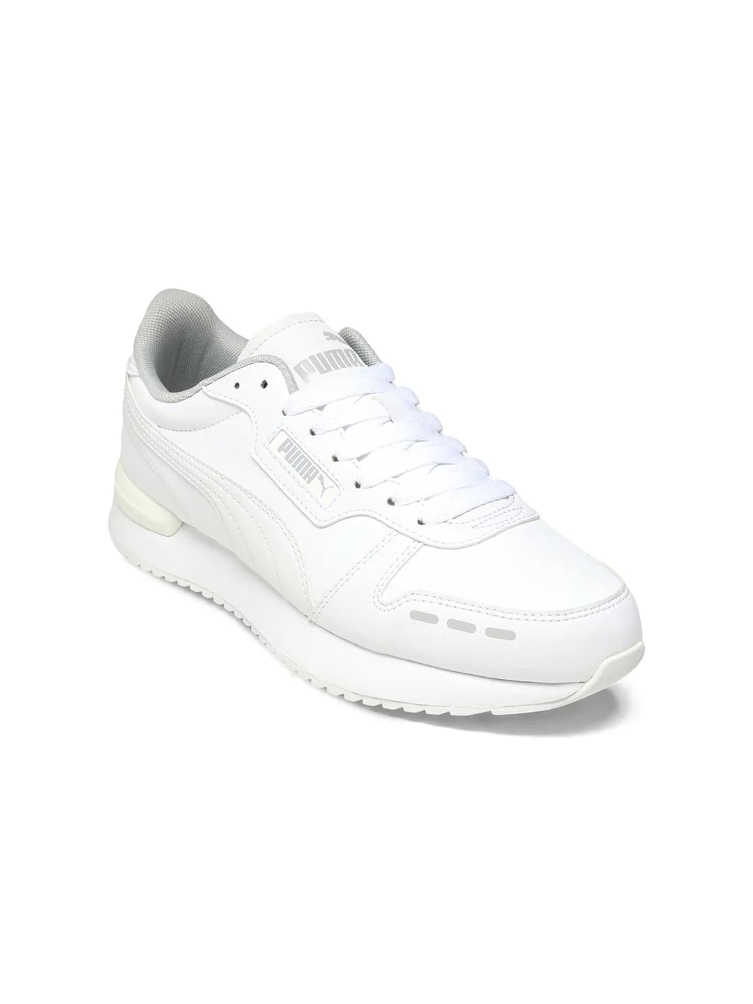 Unisex White-White R78 Soft Cushioned Low-Top Round Toe Running Sneakers
