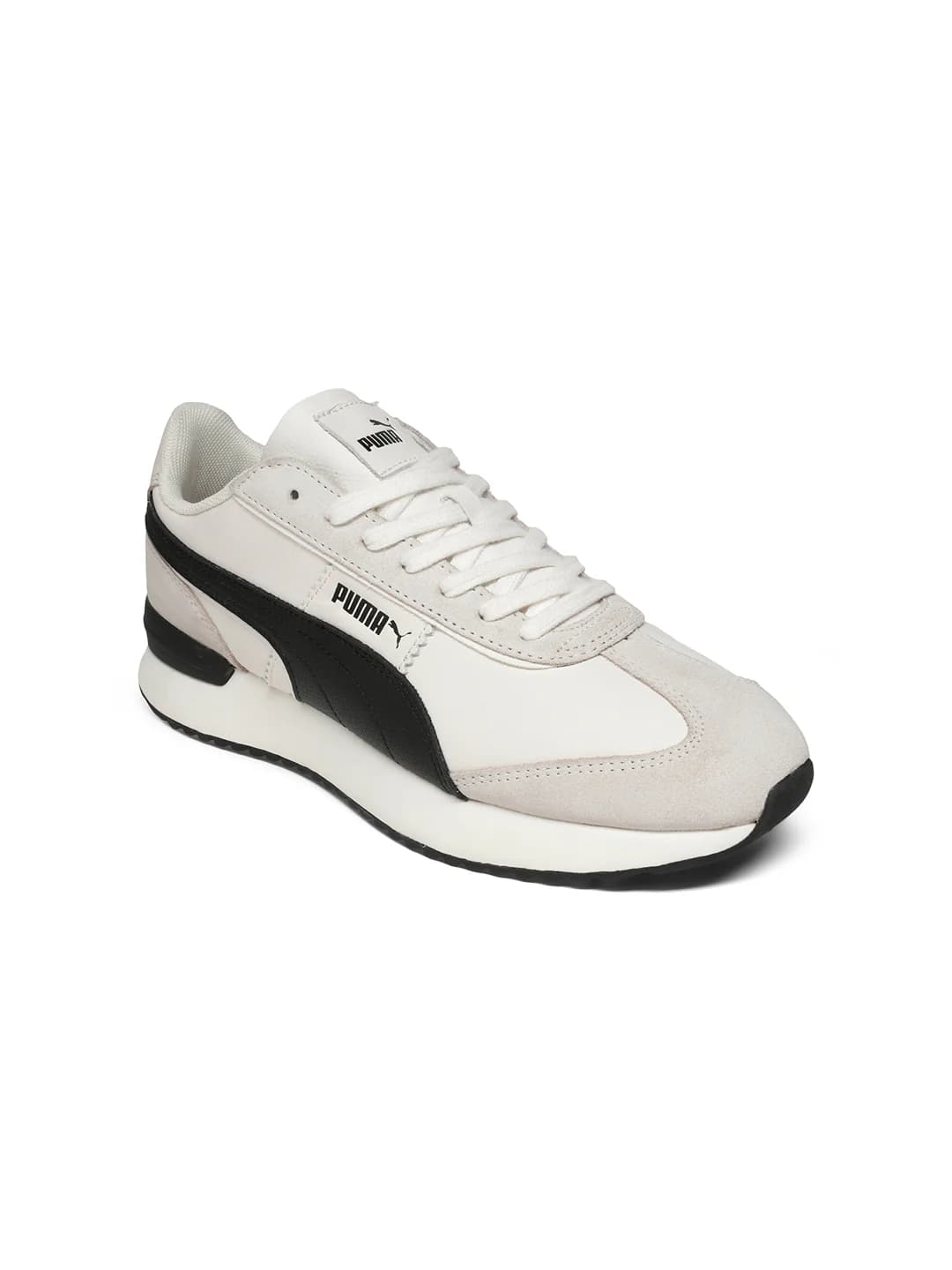 Men's Frosted Ivory-Black R78 Retro-Inspired Low-Top Round Toe Running Sneakers