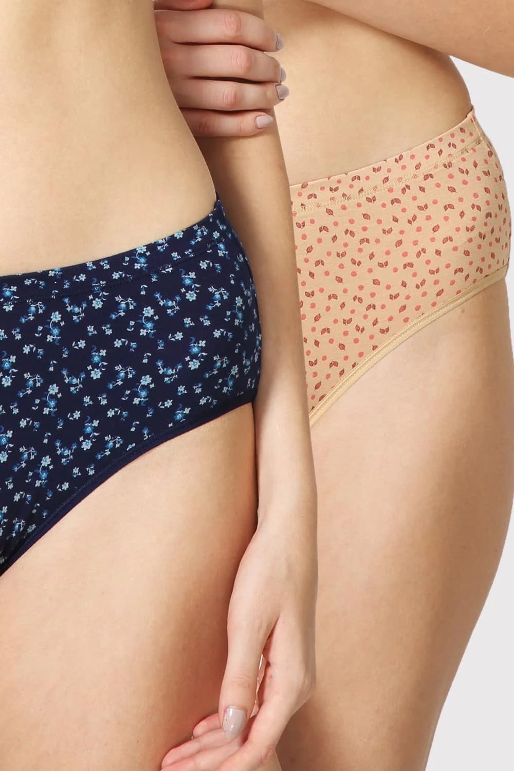 Women's Multicolor Allover Print Anti Bacterial Moisture Wicking Hipster Panty - Pack of 2