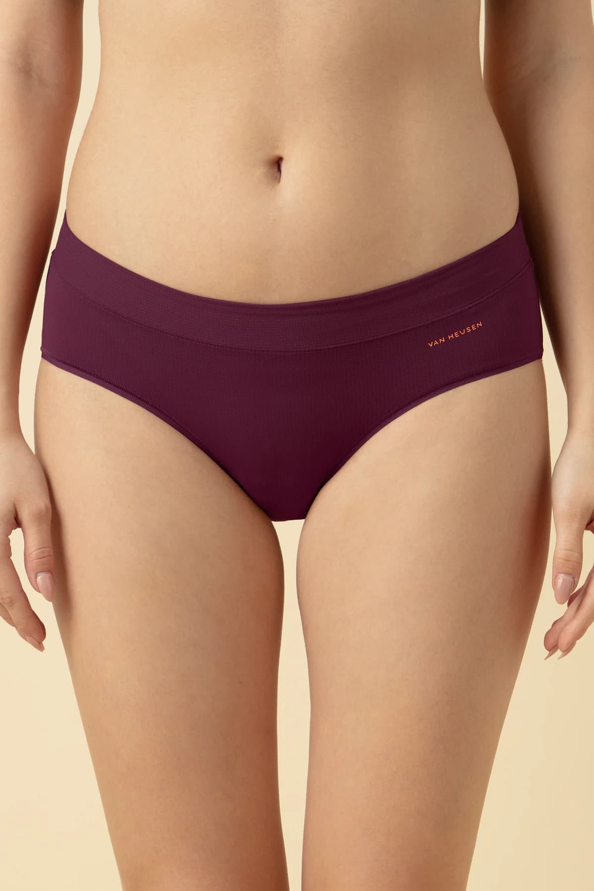 Women's Red Nylon Pro Active Wine Ultra Sports Air Panty