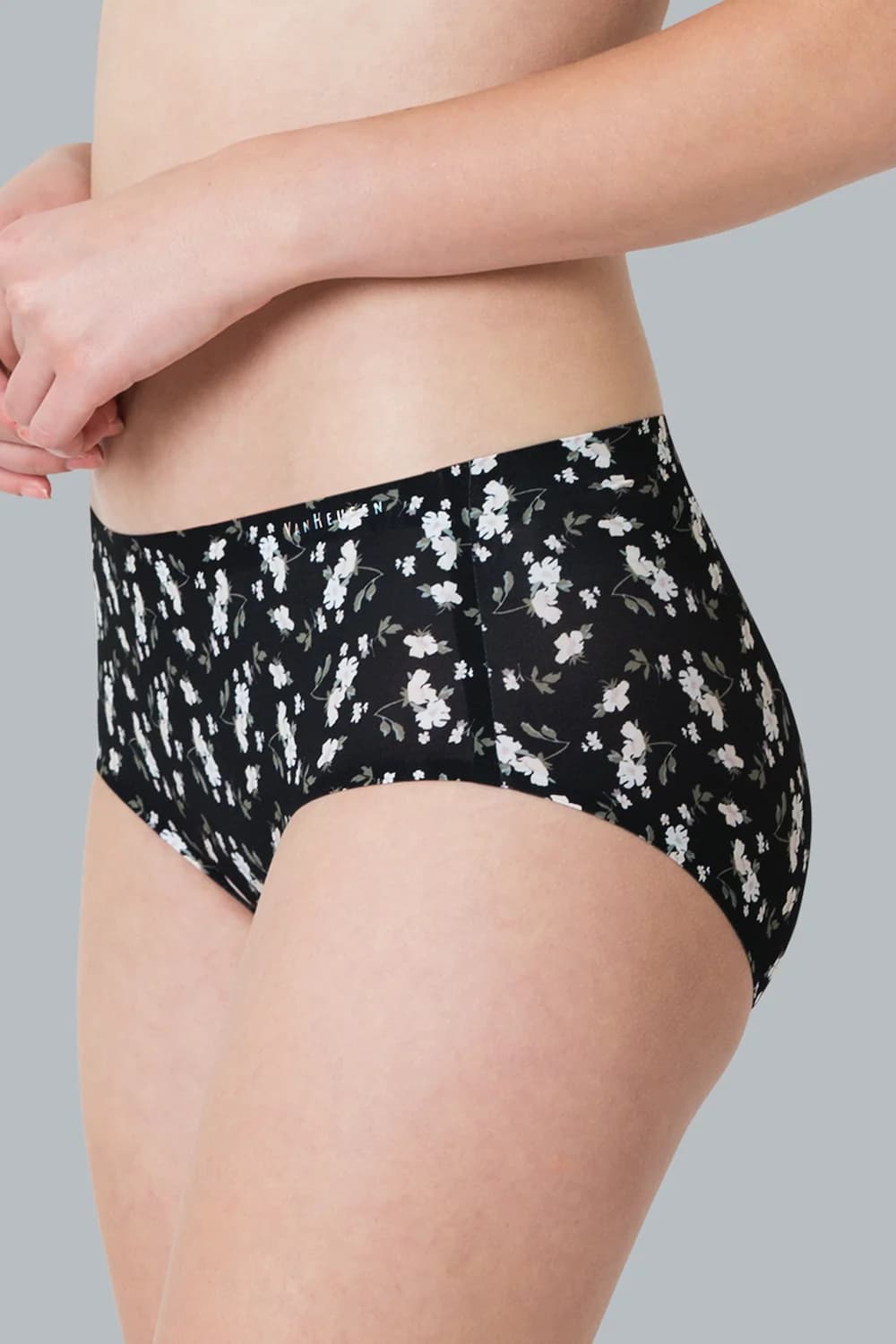 Women's Black Mary Garden No Visible Panty Line Easy Stain Release Gusset Invisilite Hipster Panty