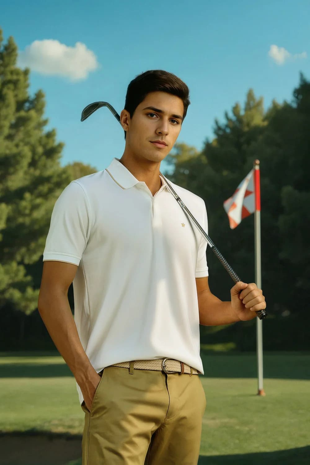 Men's White Casual Regular Fit Cotton Half Sleeves Polo Tshirt