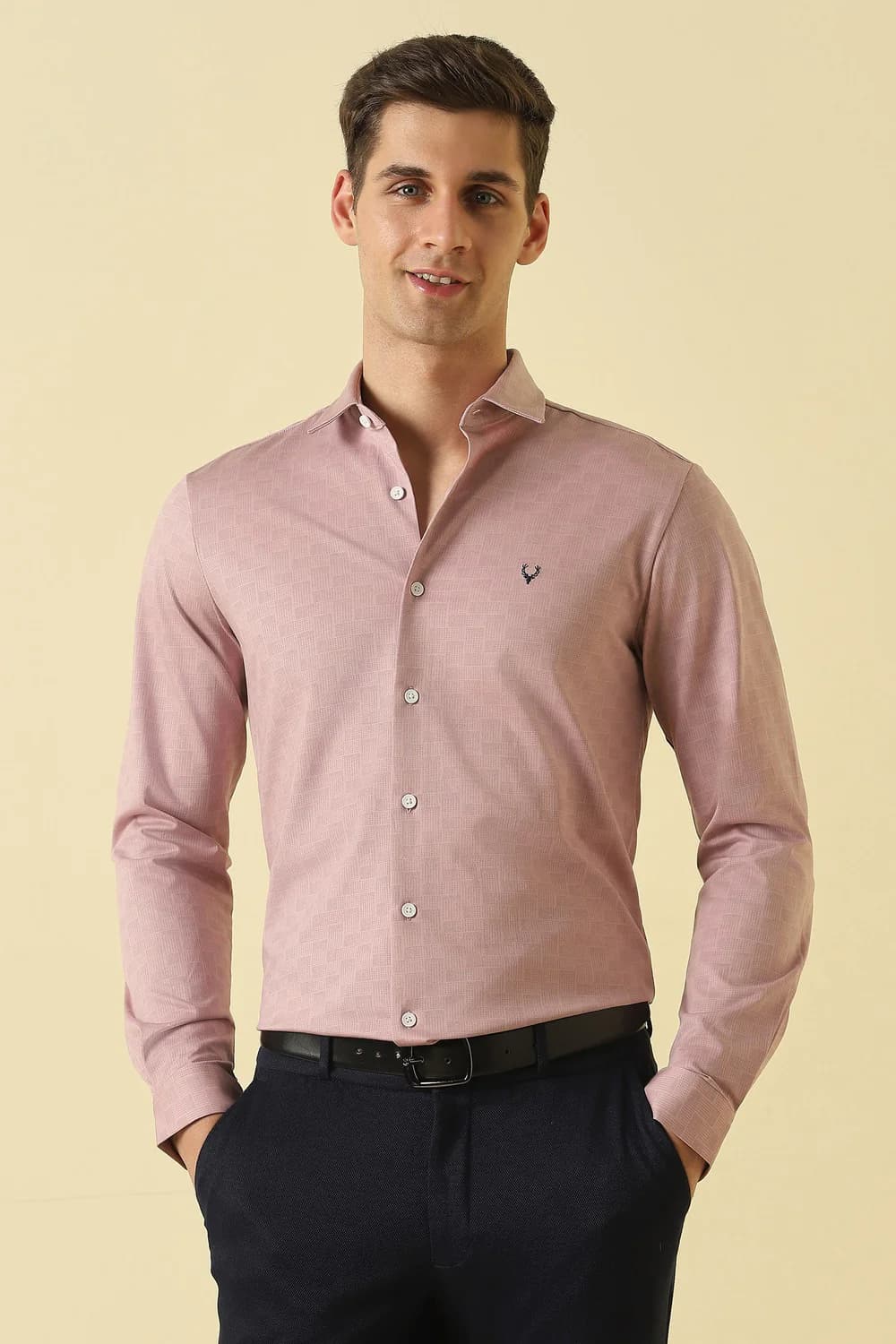 Men's Pink Formal Regular Fit Cotton Full Sleeves Shirt