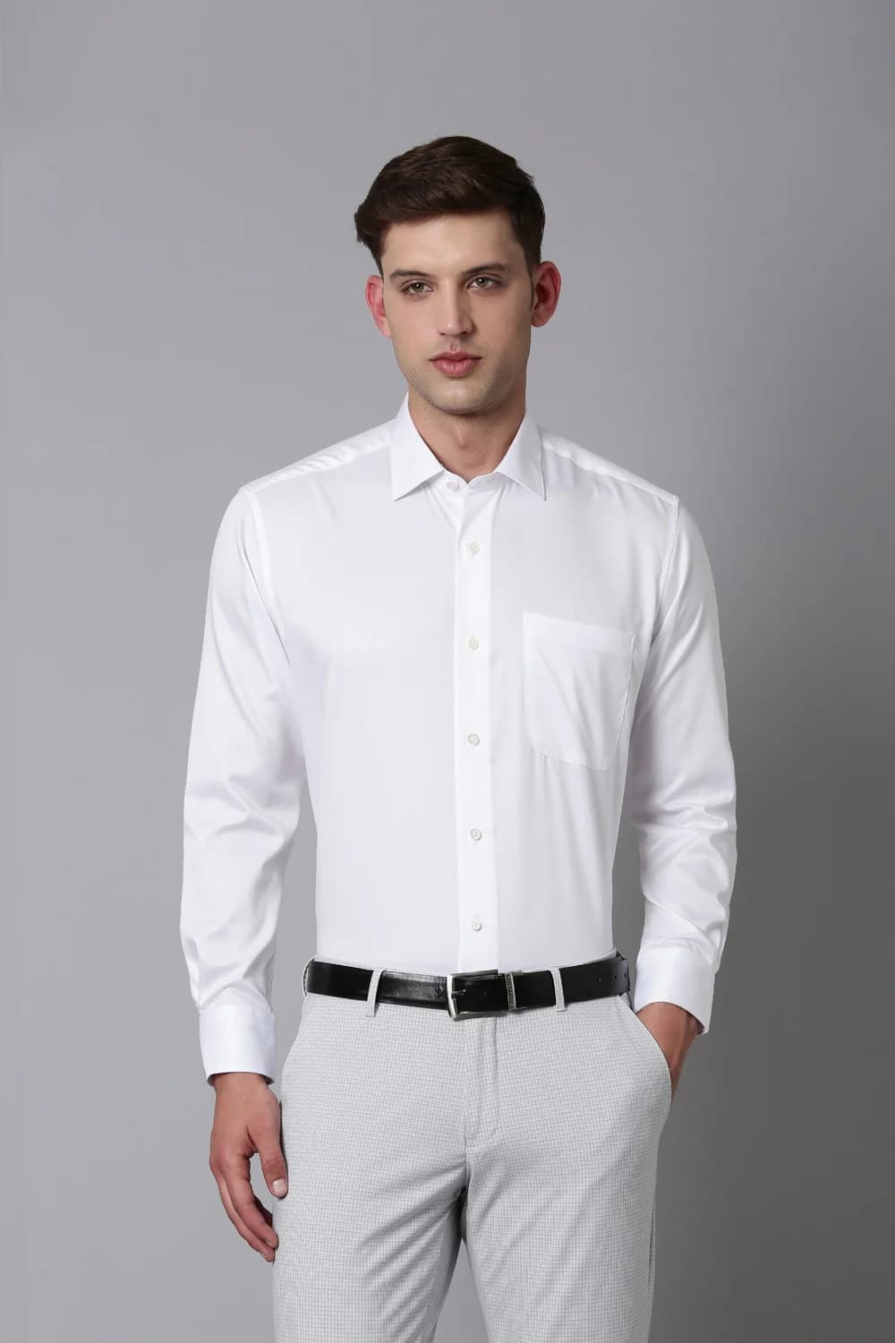 Men's White Formal Regular Fit Cotton Full Sleeves Shirt