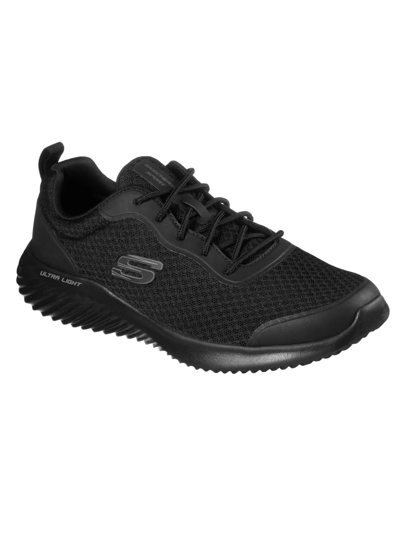 Men's Black Bounder Round Toe Lace-Up Mesh Sneakers