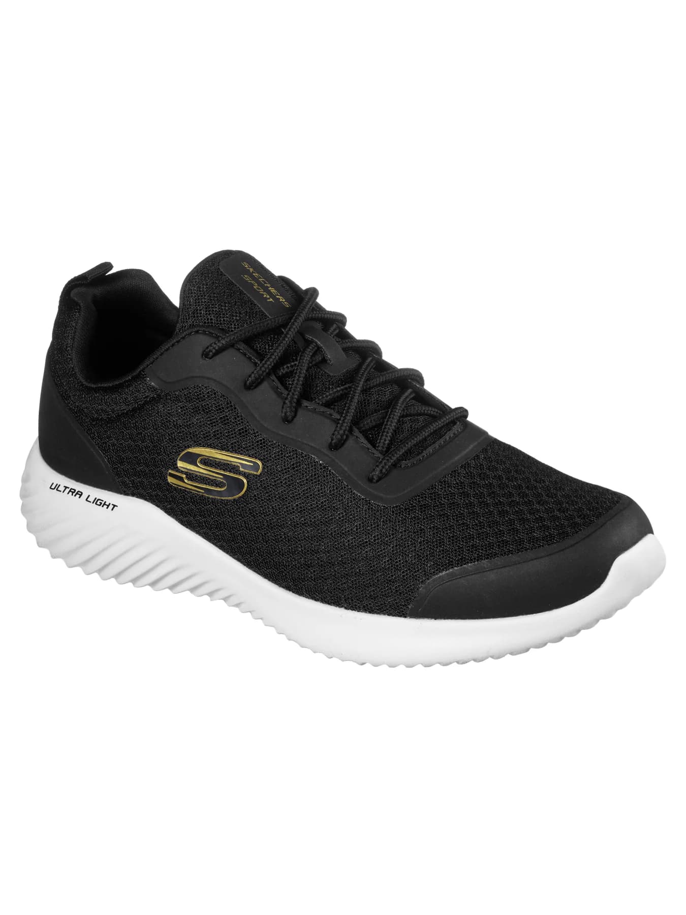 Men's Black Bounder Round Toe Lace-Up Mesh Sneakers
