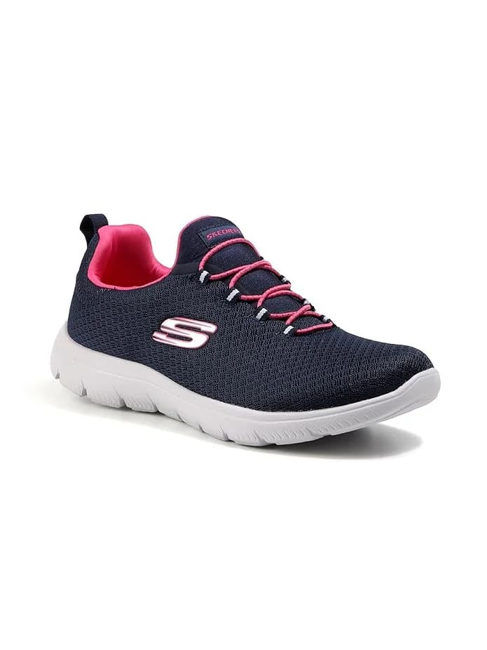Women's Navy Summits Round Toe Slip-On Mesh Slip-Ons Sneakers