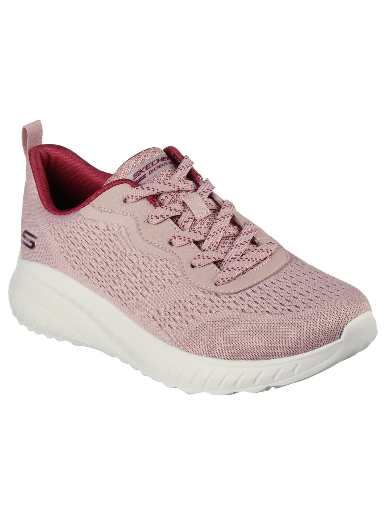 Women's Blush Bobs Squad Chaos Round Toe Lace-Up Mesh Sneakers