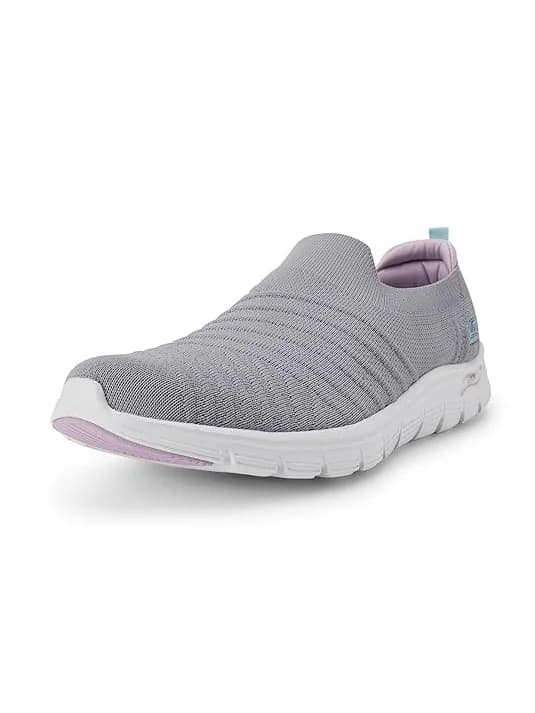Women's Grey Arch Fit Vista Round Toe Slip-On Mesh Slip-Ons Sneakers