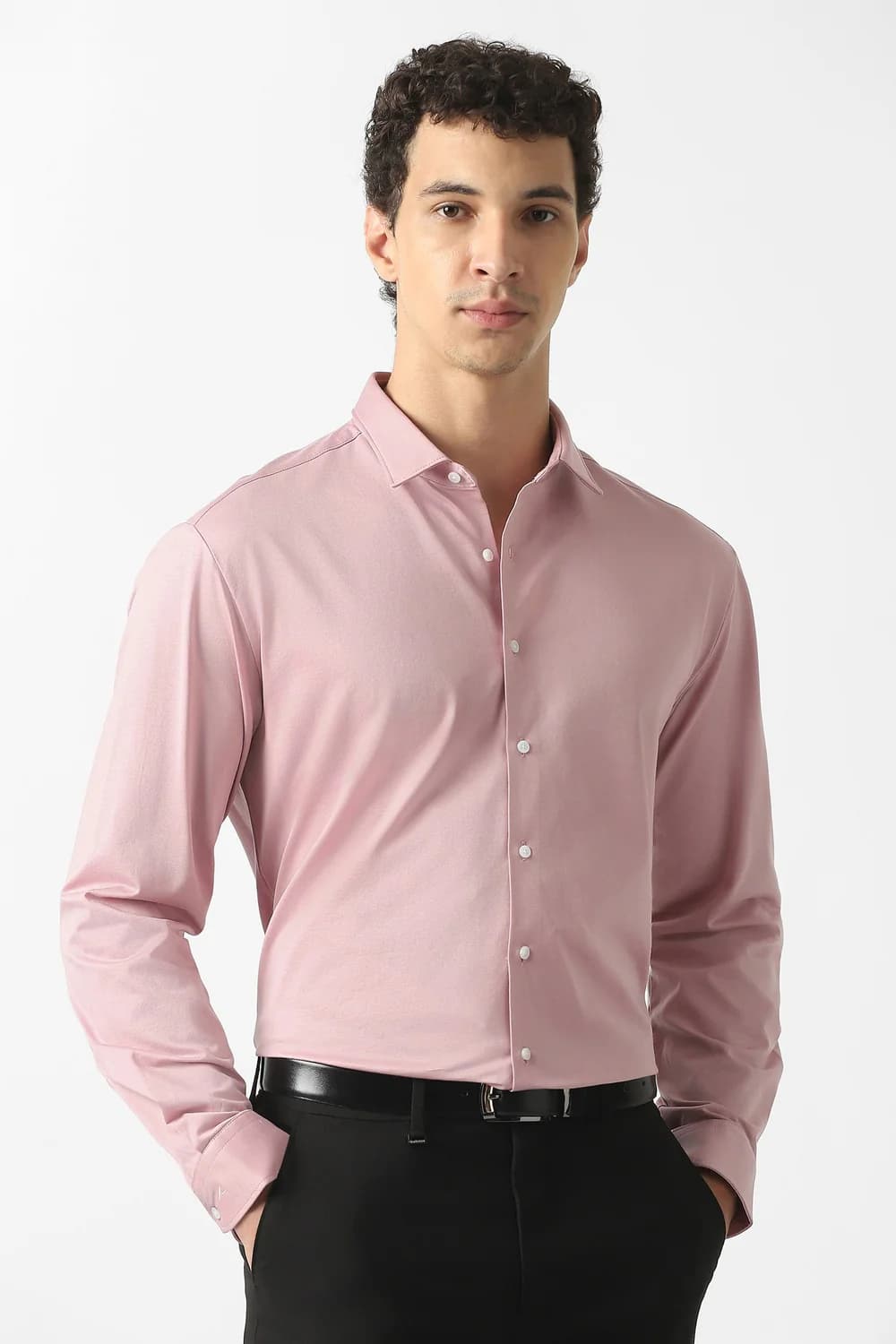 Men's Pink Formal Slim Fit Cotton Full Sleeves Shirt