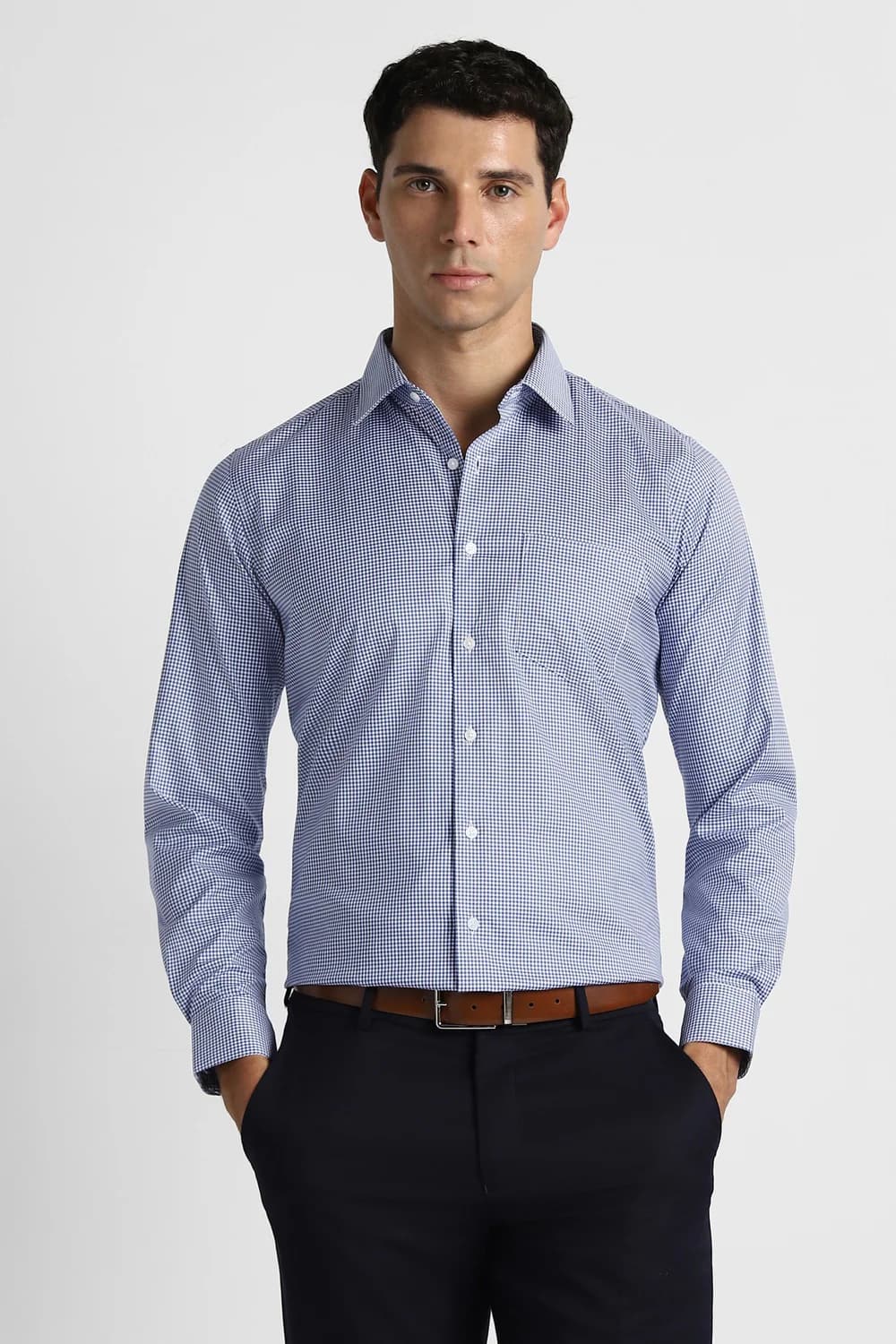 Men's Blue Formal Slim Fit Cotton Full Sleeves Shirt