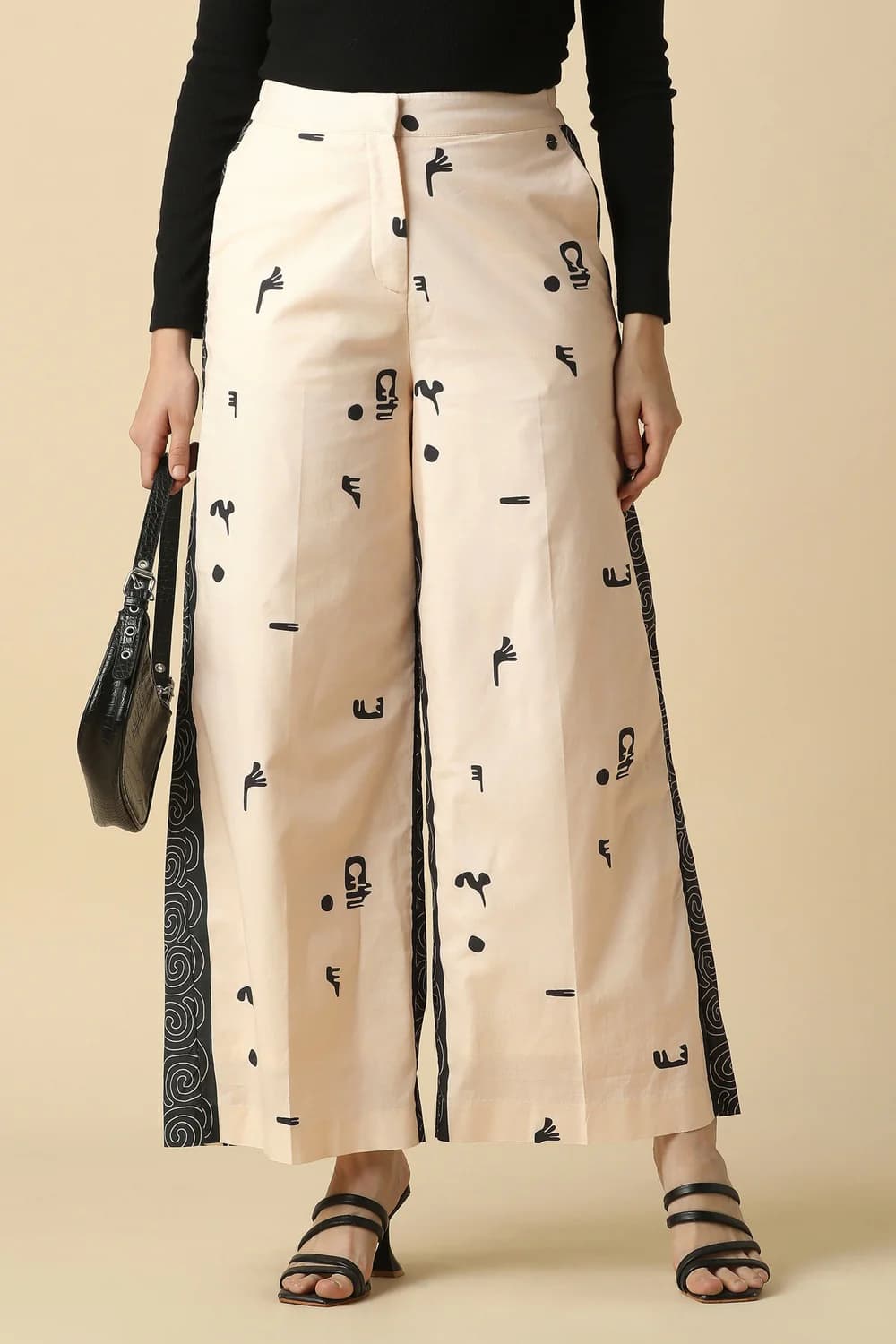 Women Beige Casual Regular Fit Mid Rise Trouser