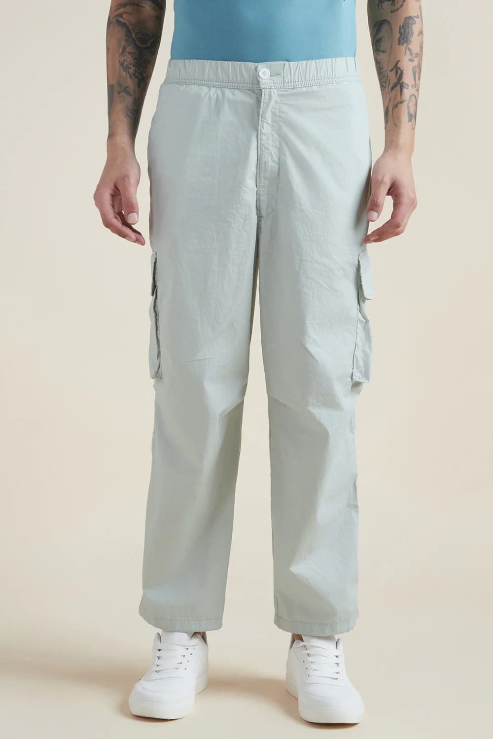 Men Grey Casual Regular Fit Mid Rise Trouser