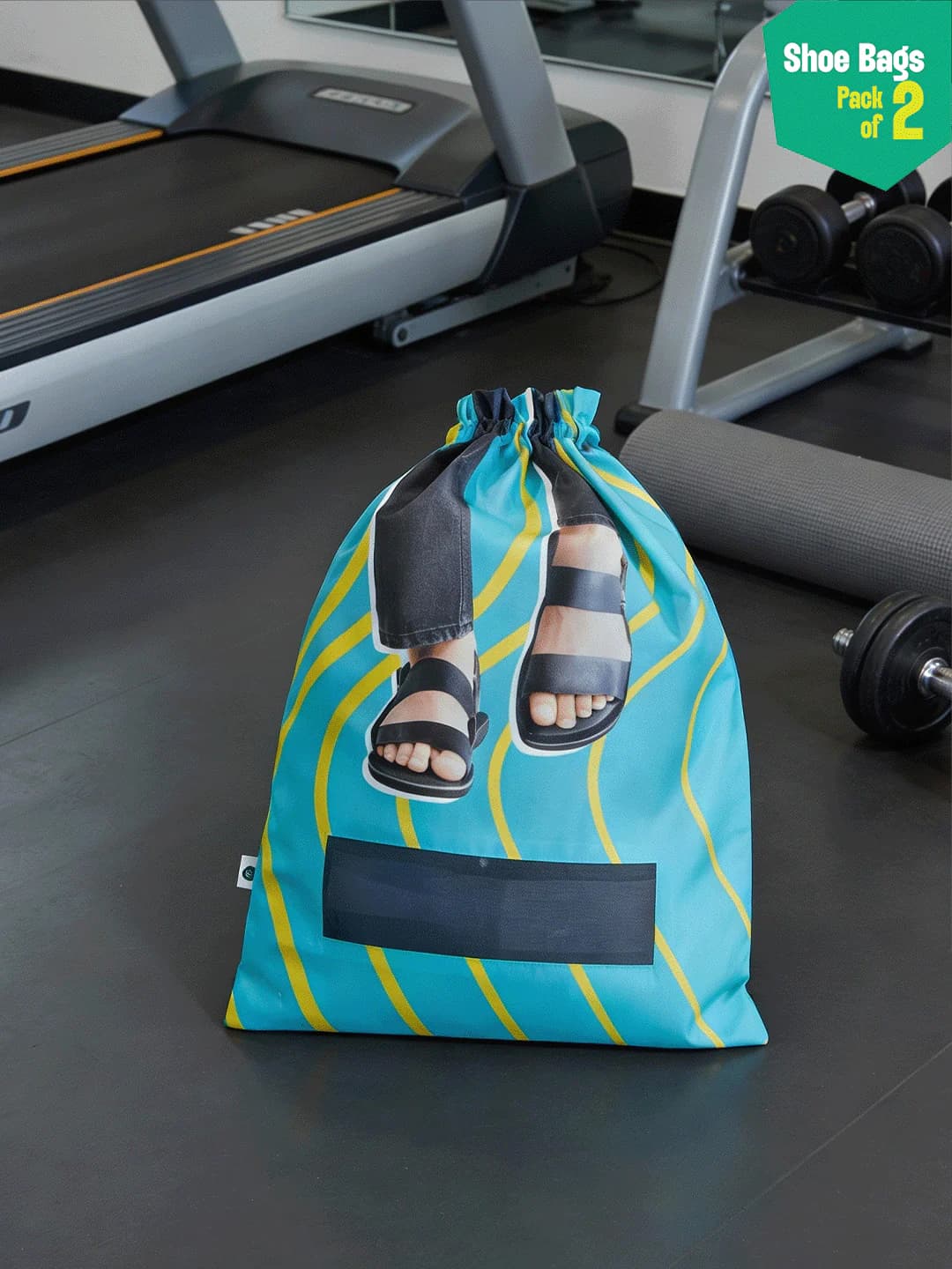 Unisex Multicolor Big Bag Theory Shoe Bags - 100% Organic Cotton - Pack of 2