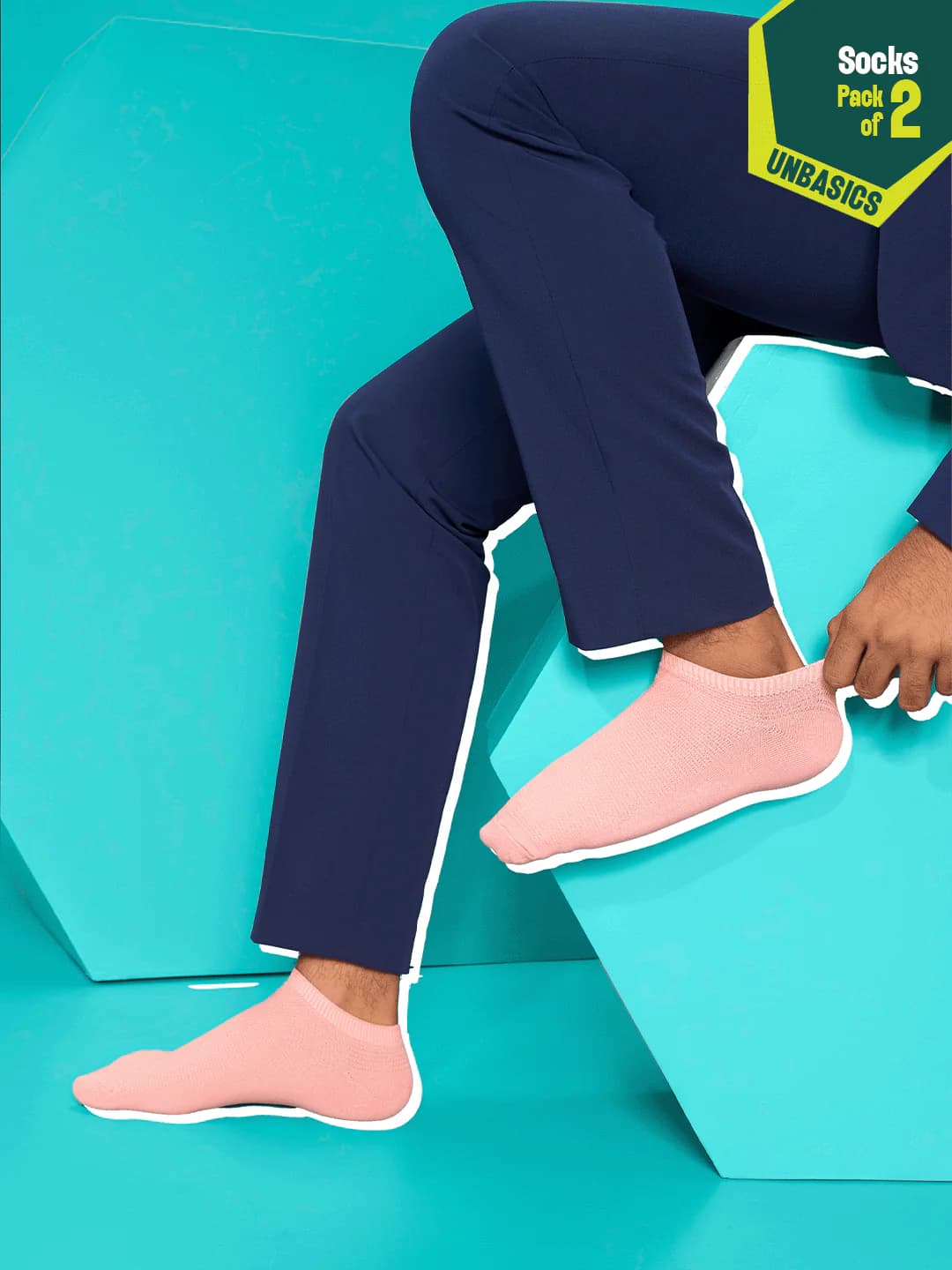 Unisex Multicolor Day Dream Ankle Length Socks - 100% Organic Cotton - Pack of 2