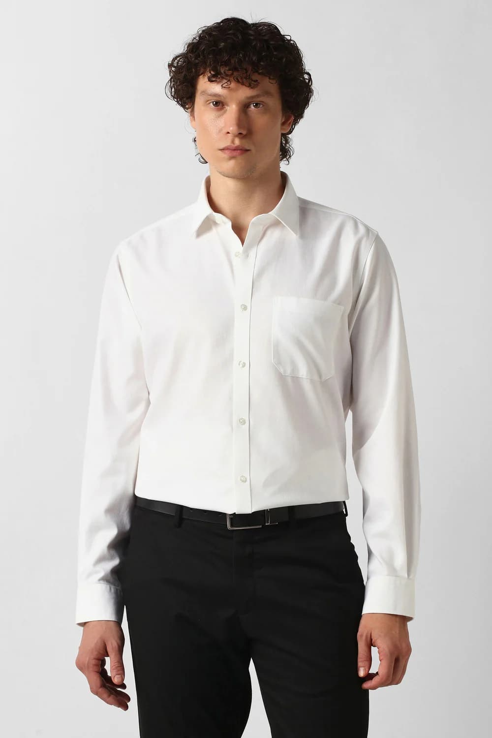 Men's White Formal Regular Fit Cotton Full Sleeves Shirt