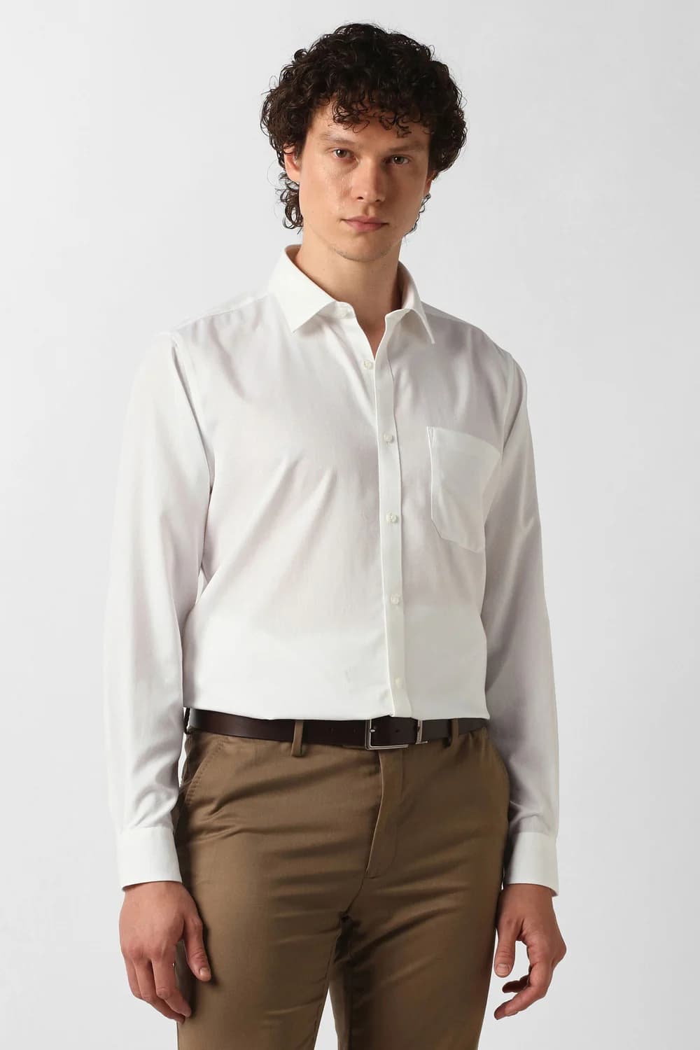 Men's White Formal Regular Fit Cotton Full Sleeves Shirt