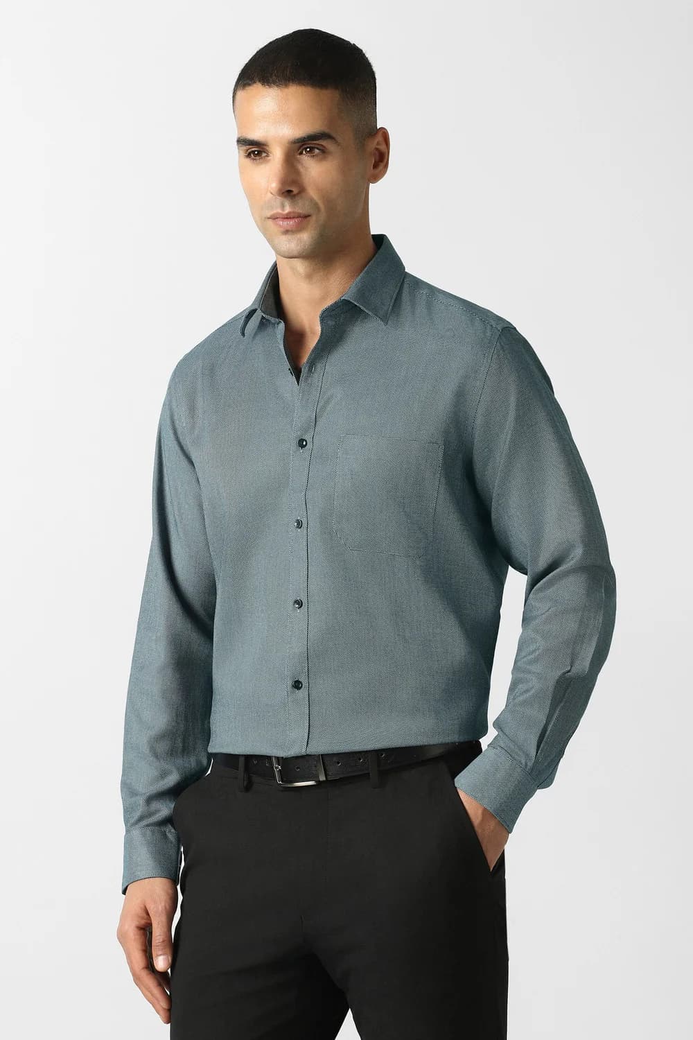 Men's Grey Formal Regular Fit Cotton Full Sleeves Shirt