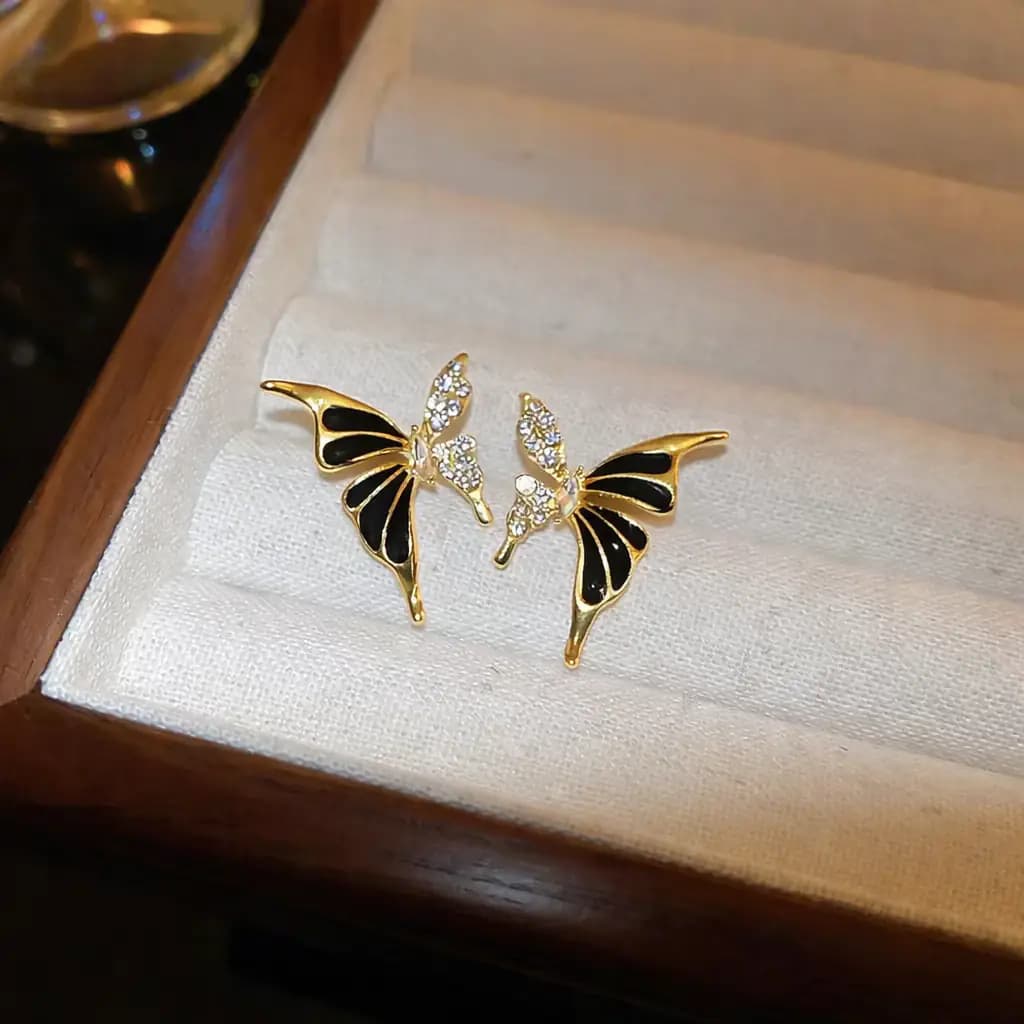 Women's Gold Plated Stainless Steel Butterfly Earring