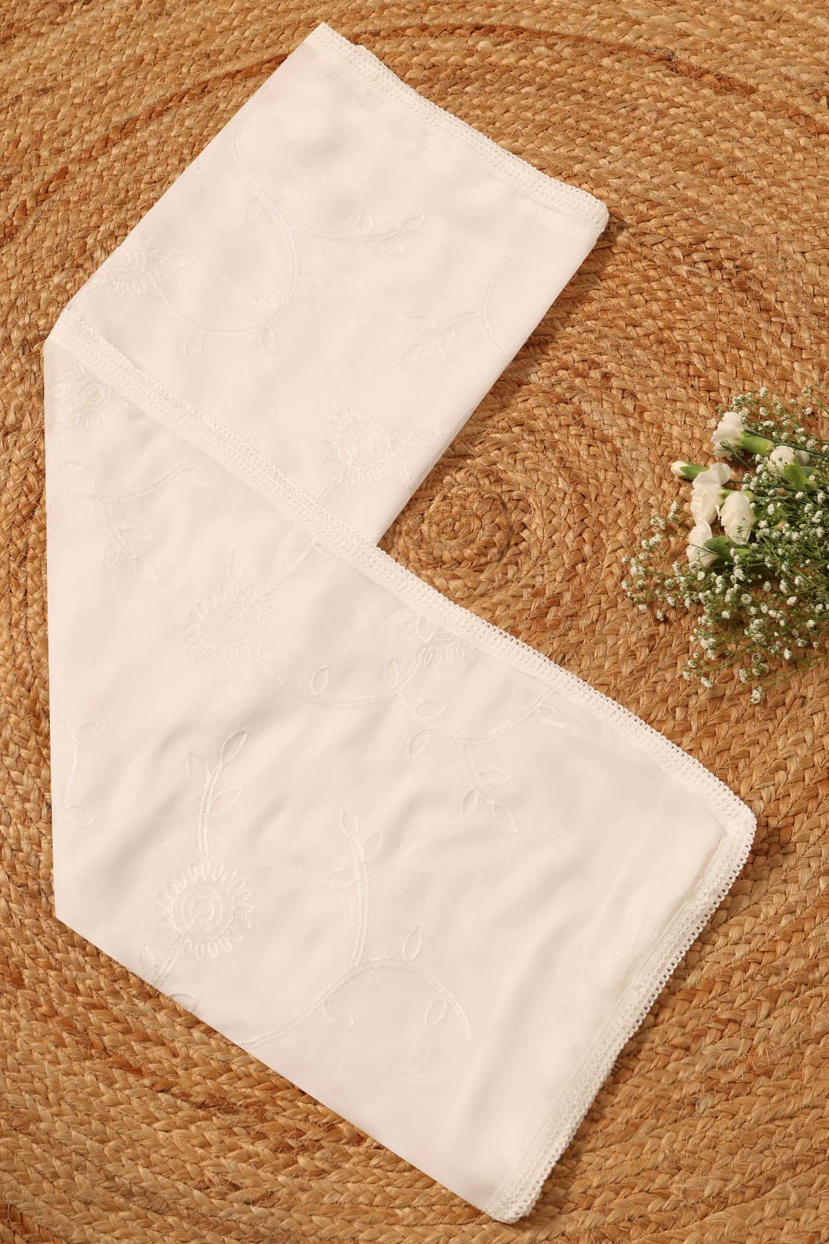 Women's White Casual Printed Dupatta