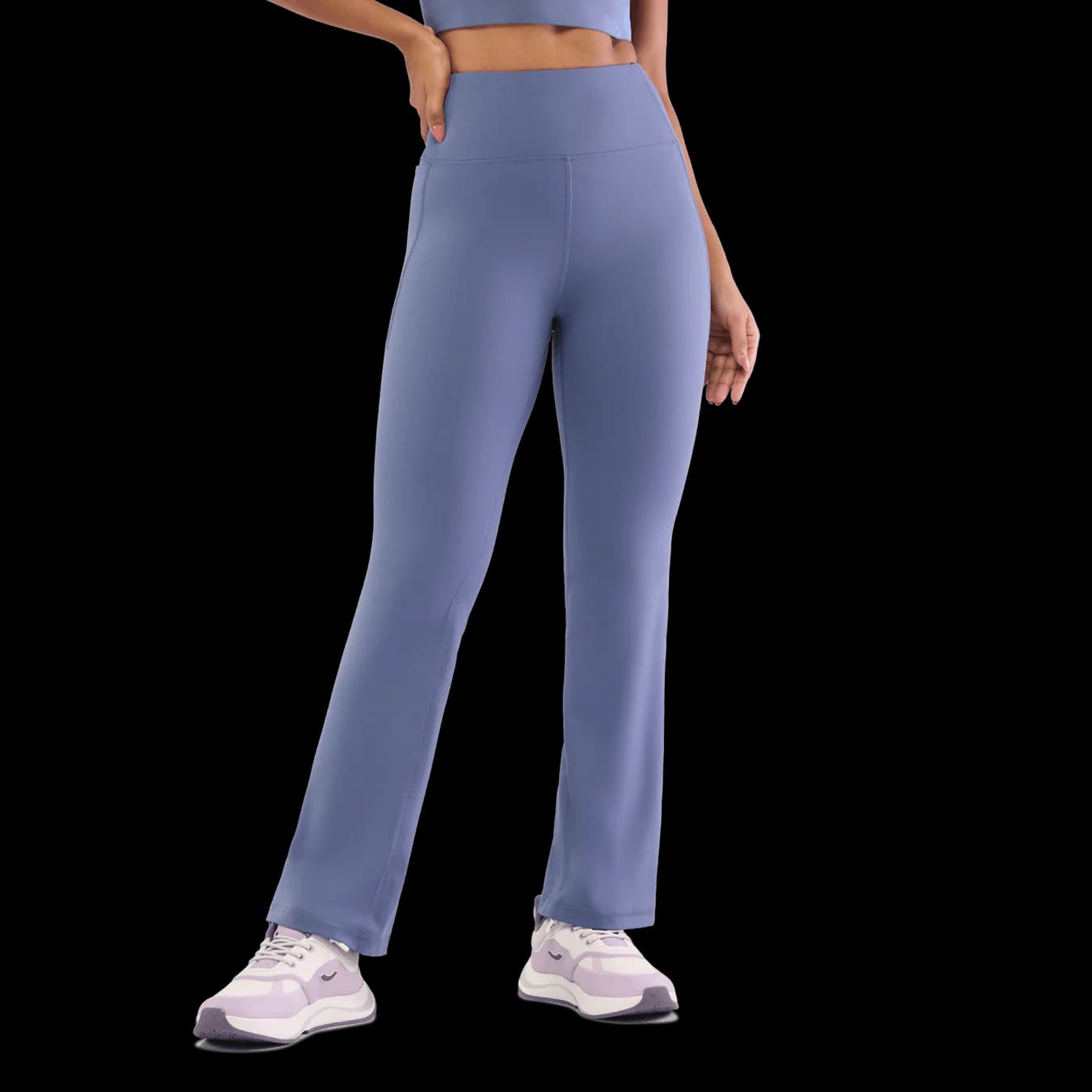 Women's Blue Casual Flowstate Flared Slim Fit Leggings - Regular Length