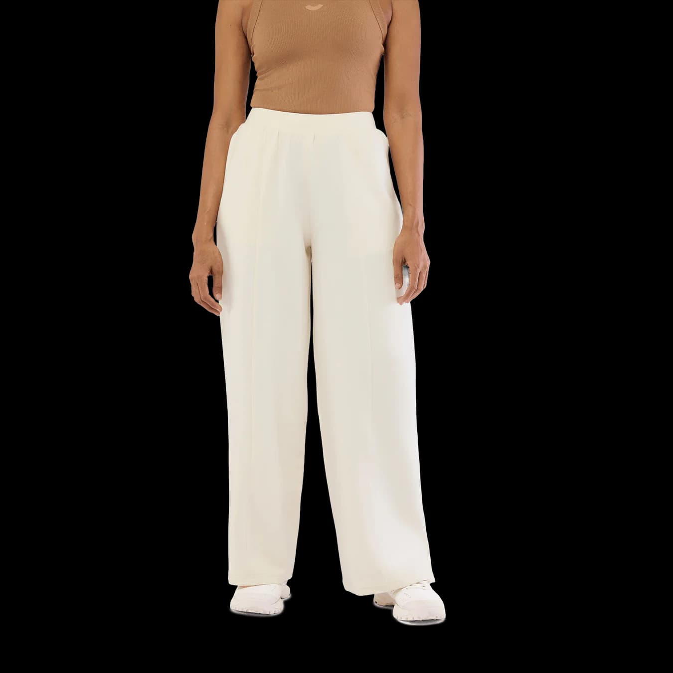 Women's Beige Casual High Rise Uber Soft Straight Fit Trackpant