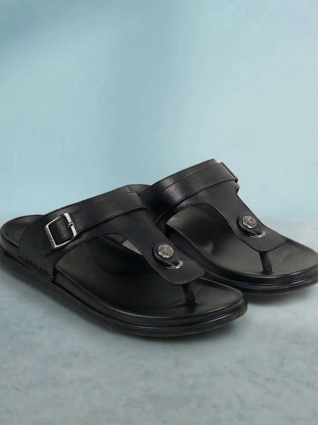 Men's Black Casual Synthetic Slip-Ons Sandals