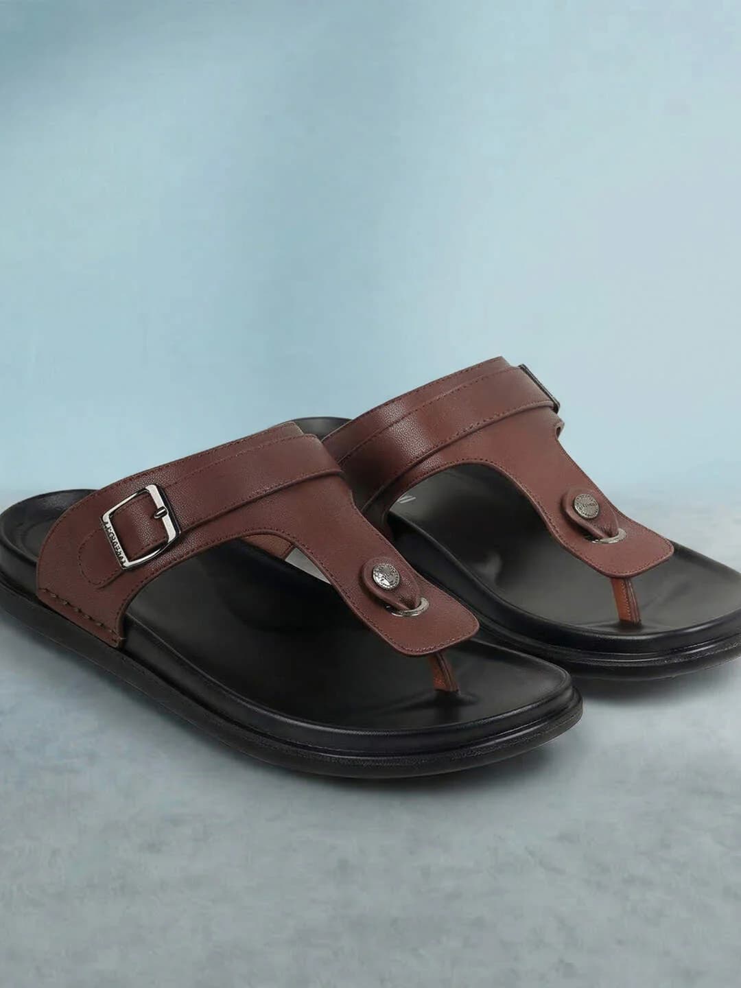 Men's Brown Casual Synthetic Slip-Ons Sandals