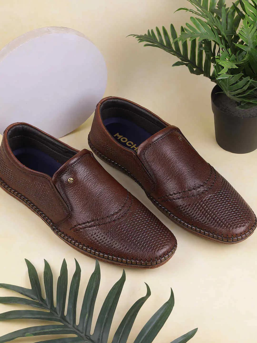 Men's Tan Casual Synthetic Loafers Shoes