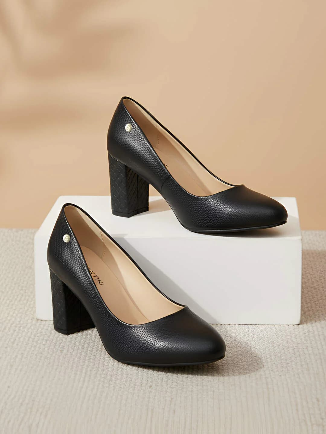 Women's Black Formal Synthetic Pump Heels