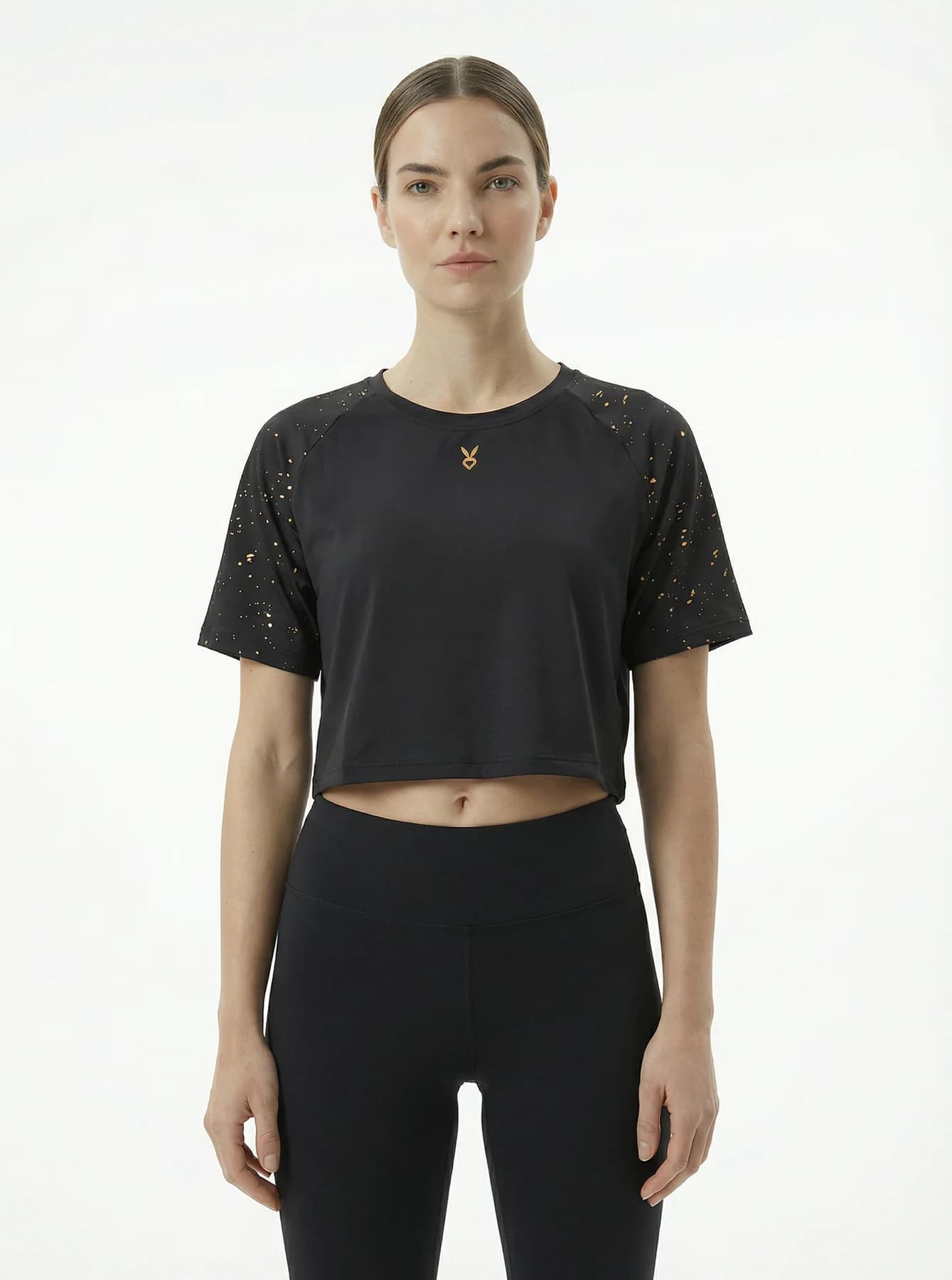 Women's Black Casual Slim Fit Solid Half Sleeves Tshirt