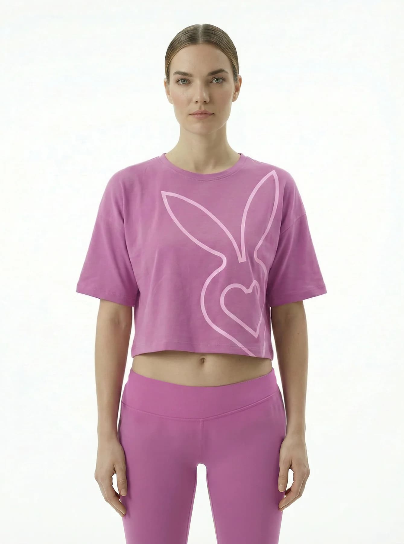 Women's Pink Casual Oversized Fit Printed Half Sleeves Tshirt