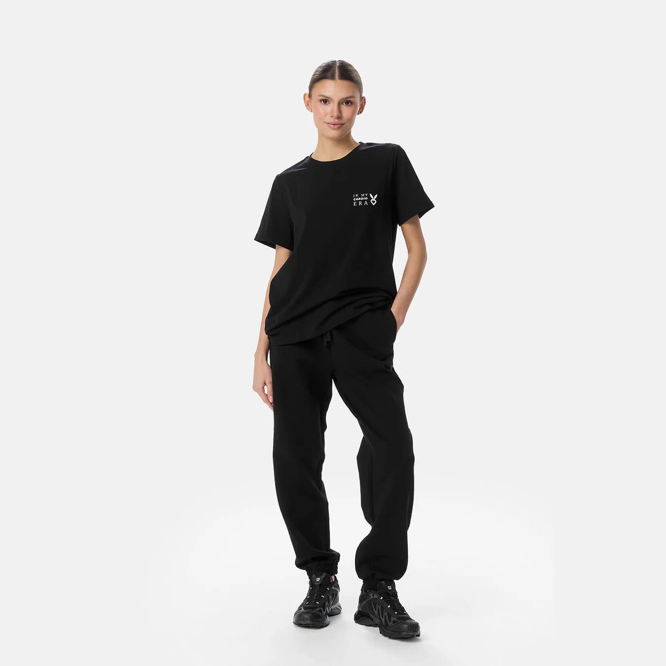 Women's Black Casual Oversized Fit Printed Half Sleeves Tshirt