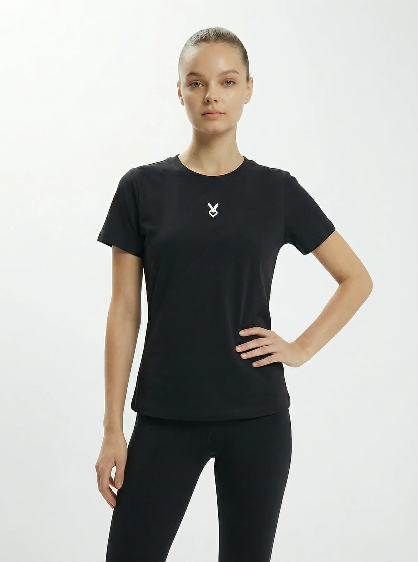 Women's Black Casual Regular Fit Printed Half Sleeves Tshirt