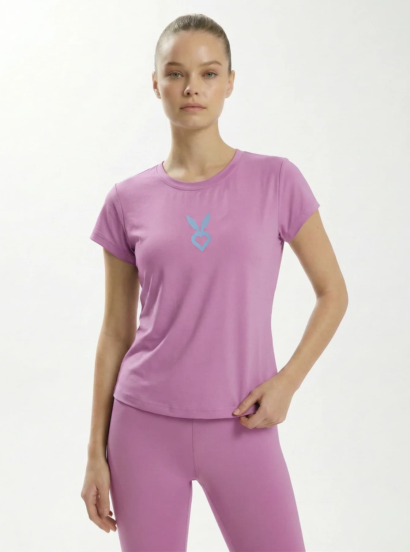 Women's Pink Casual Slim Fit Printed Half Sleeves Tshirt