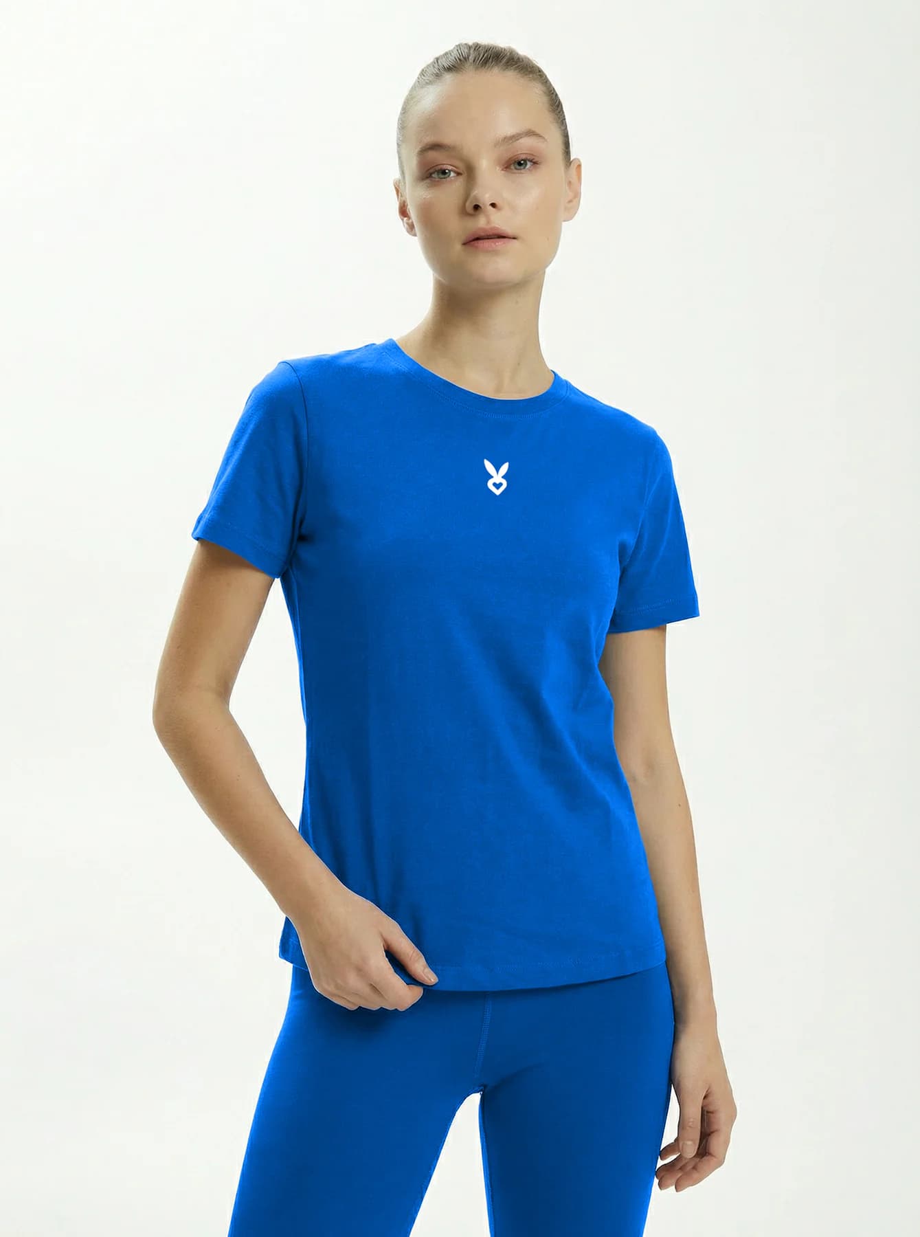 Women's Blue Casual Regular Fit Printed Half Sleeves Tshirt