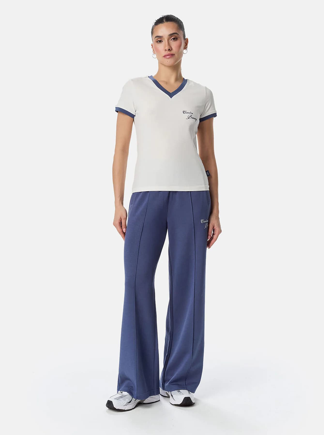 Women's Navy Sport Mid Rise Pull On Solid Trackpant
