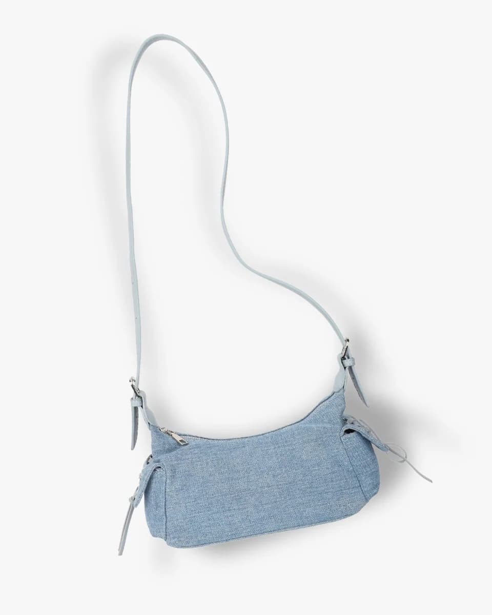 Women's Blue Casual Solid Stella Denim Shoulder Bag